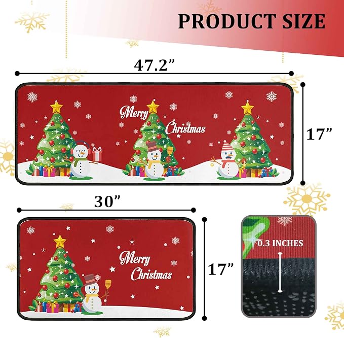 Christmas Kitchen Rug Set (2 PCS)