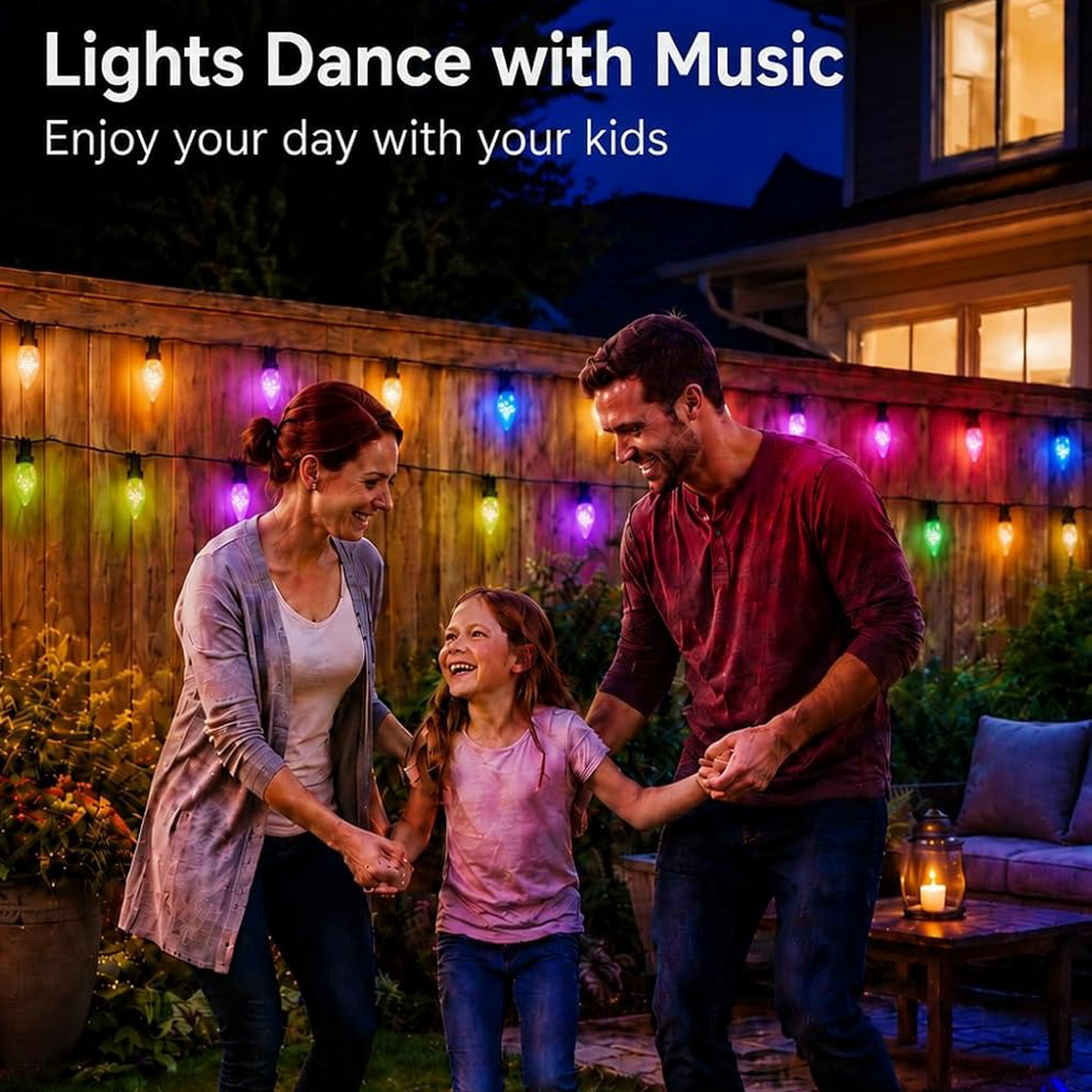 99FT Smart C9 Christmas Lights Outdoor, RGB Color Changing String Lights