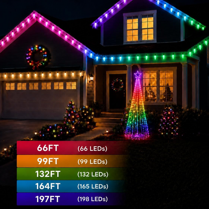 99FT Smart C9 Christmas Lights Outdoor, RGB Color Changing String Lights