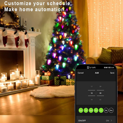99FT Smart C9 Christmas Lights Outdoor, RGB Color Changing String Lights