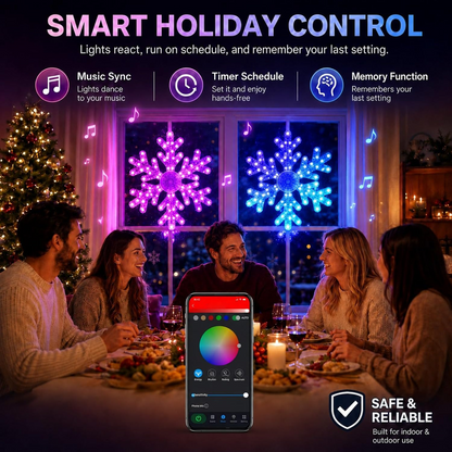 32-Inch Smart LED Snowflake Lights