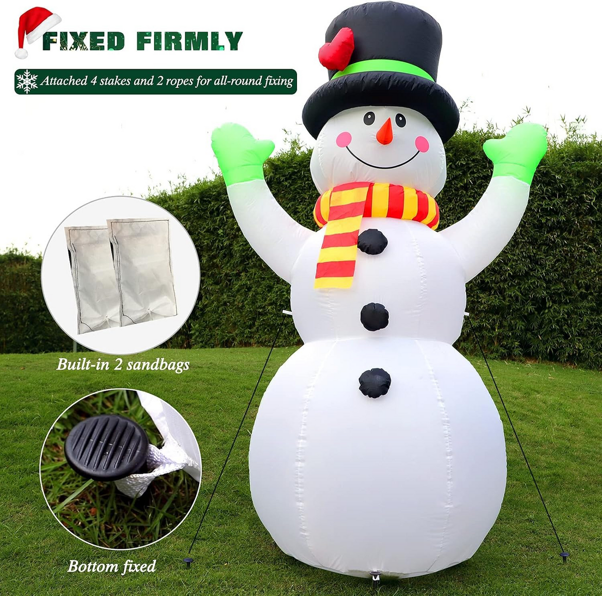 7 FT Christmas Inflatables Snowman Outdoor Decorations