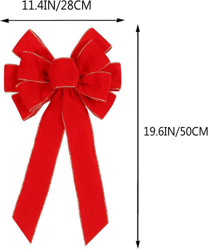 2 Pack Red Christmas Bows Outdoor Decorations