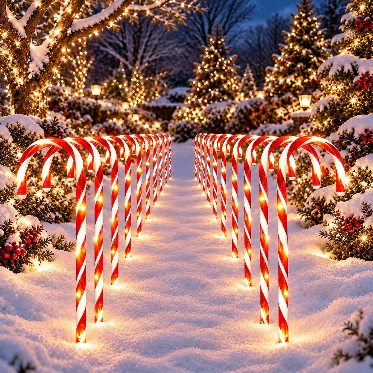 10 Pack Solar Candy Cane Lights